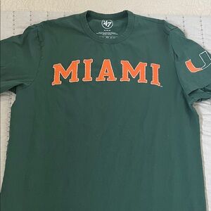 ‘47 brand Dark Green Miami Tee with Orange Accents